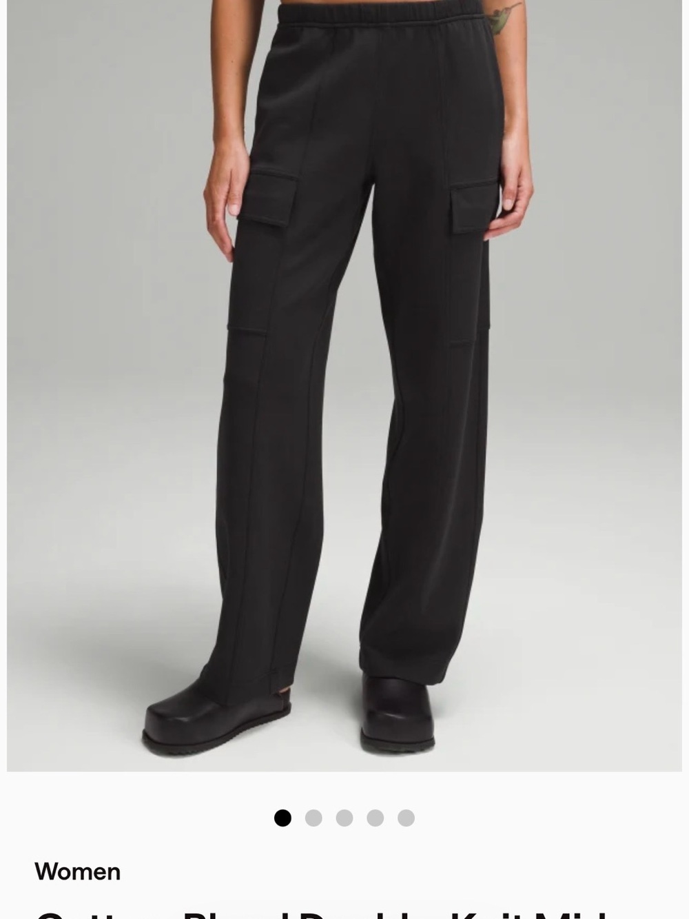 Lululemon Cotton Blend Double Knit Mid Rise Cargo Pant - 4